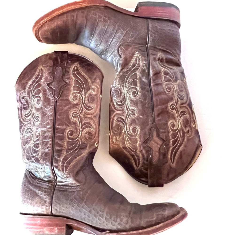 FERRINI Cowboy Boot Brown Leather Square Toe  Boot Men’s Size 8.5 D Women’s 10.5